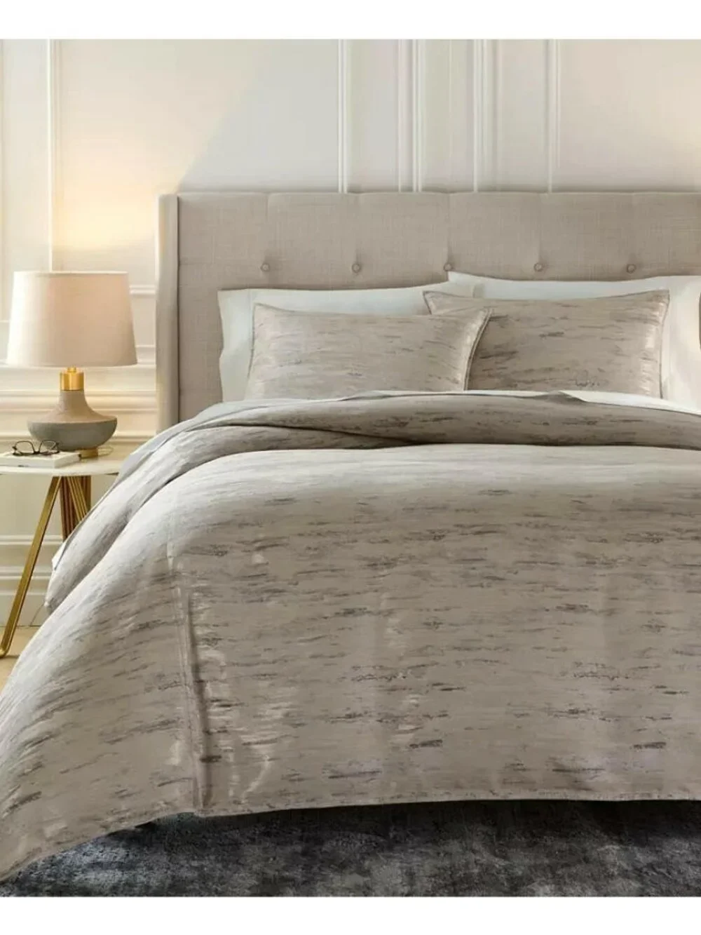 Hotel Collection Impasto Stone 3-Pc King Comforter Set Gray Abstract MSRP $625